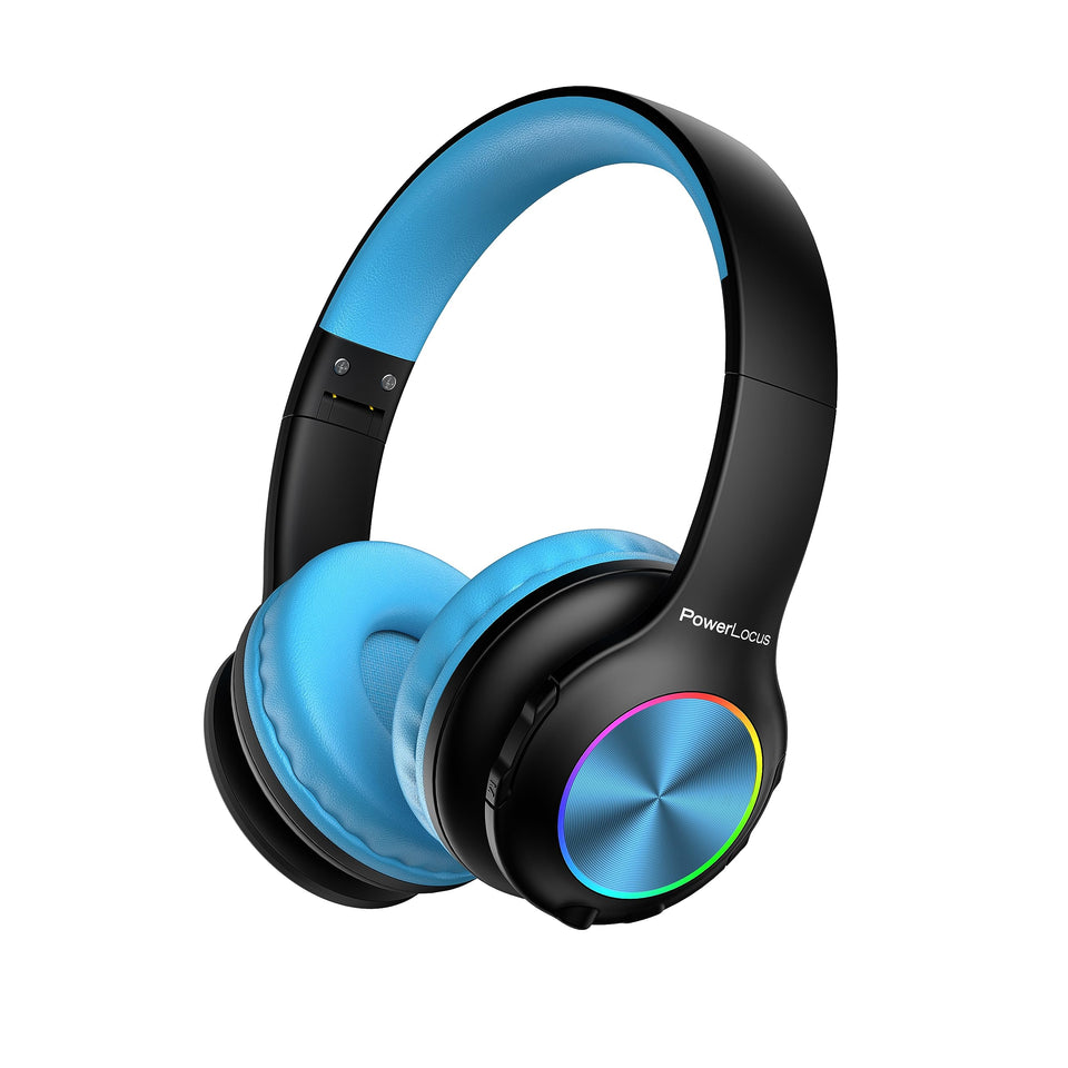 PowerLocus PLED Headphones LED lights enhance travel fun and focus for kids