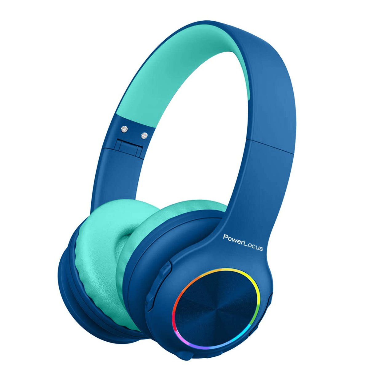 PowerLocus PLED kids headphones with LED lights providing engaging audio for travel and fun
