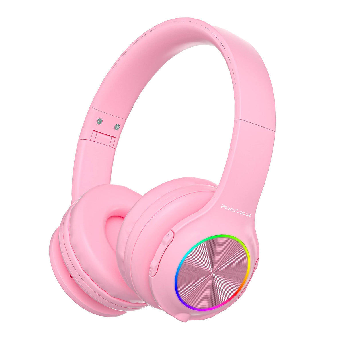 PowerLocus PLED kids headphones with LED lights for vibrant playtime on the go