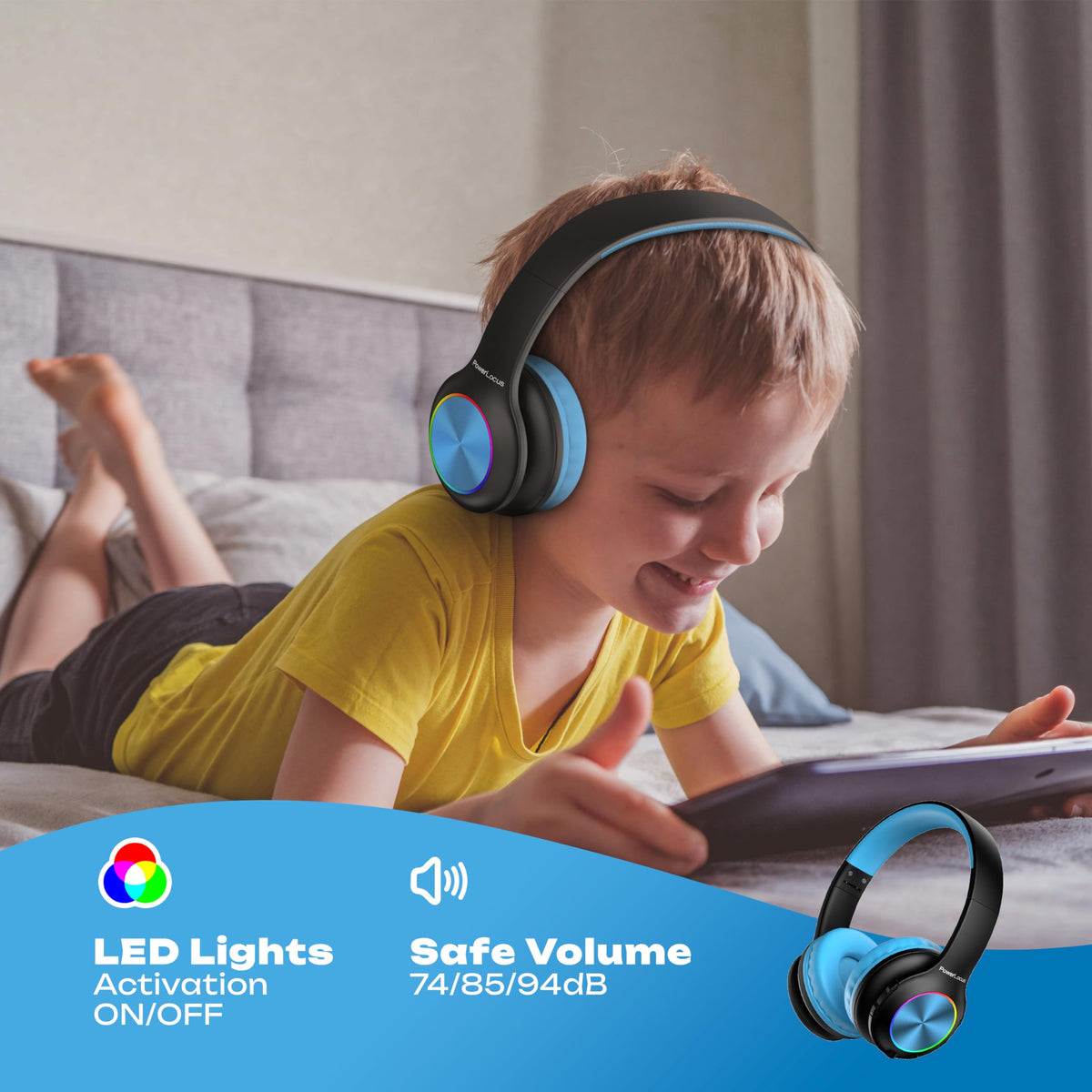 PowerLocus PLED Kids Headphones soft ear cushions for comfort during long use