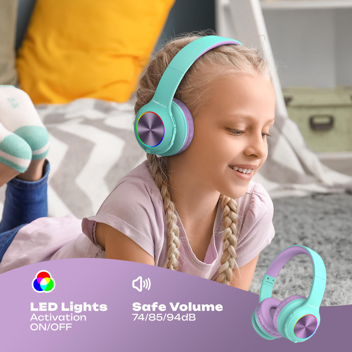 PowerLocus PLED headphones soft ear pads reduce fatigue during long use.