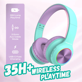 PowerLocus PLED headphones USB-C charging for fast, convenient power.
