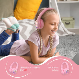 PowerLocus PLED kids headphones wireless range up to 10 meters for flexibility