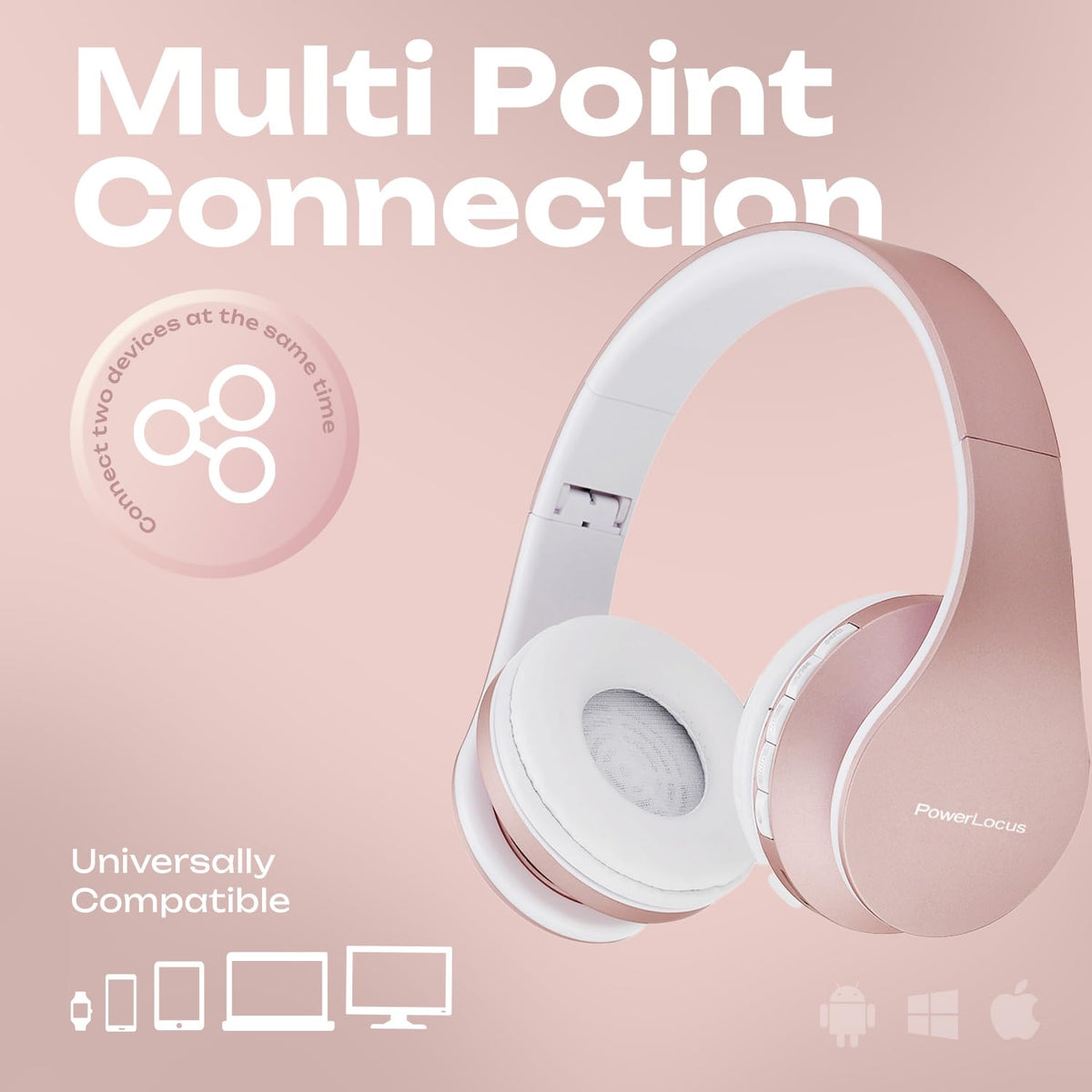 PowerLocus Rose Gold FM radio for on-the-go listening