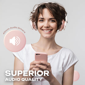 PowerLocus Rose Gold protective case keeps headphones safe