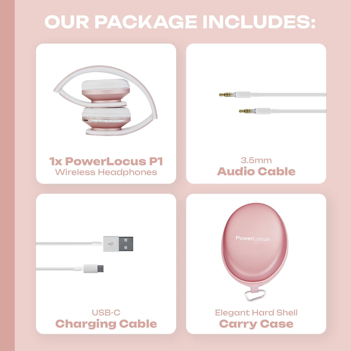 PowerLocus Rose Gold headphones come with reliable support and warranty