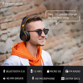 PowerLocus worn on head demonstrating comfortable over-ear fit