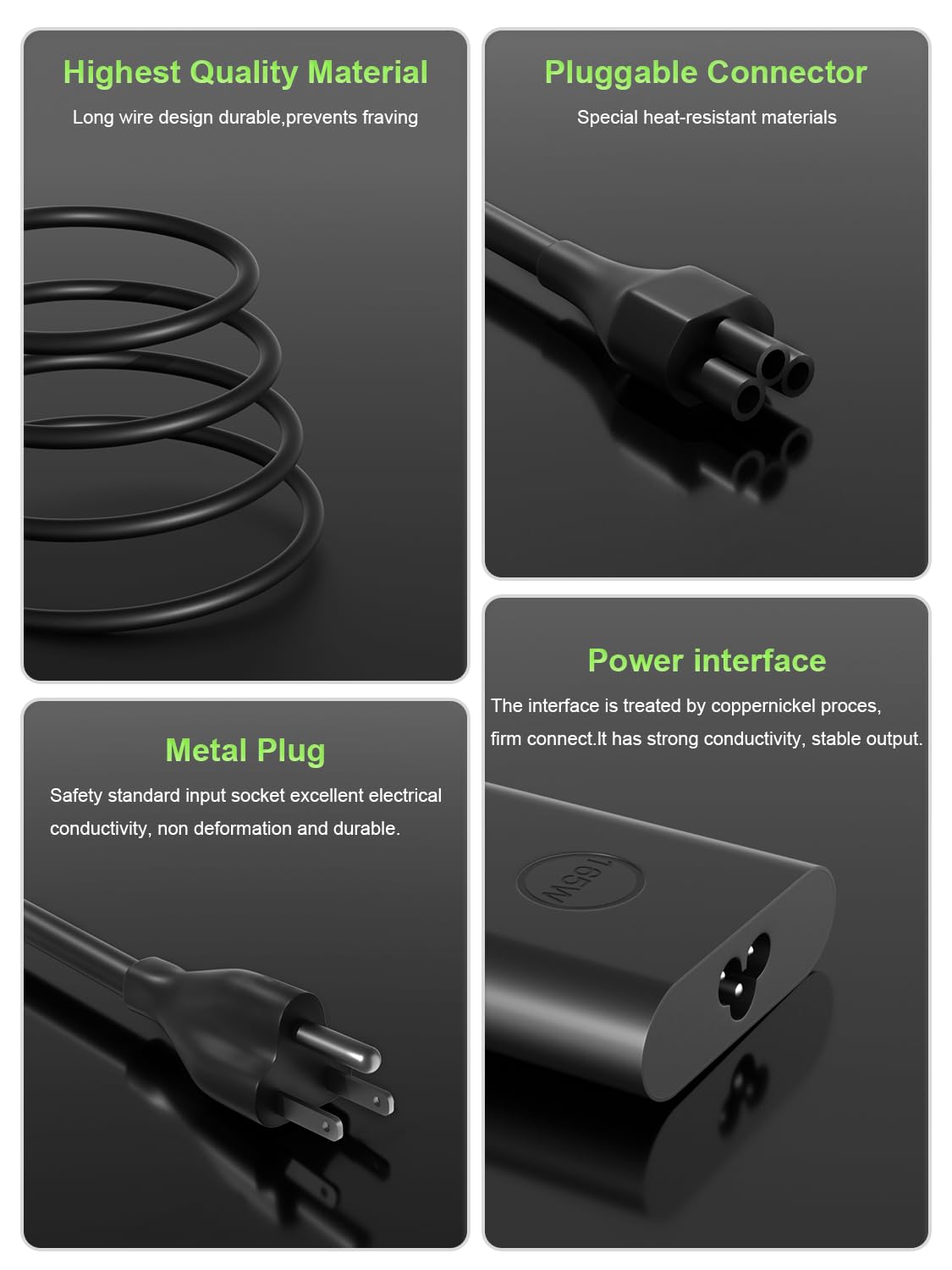 PowerPortnerLink 165W texture and label detail showing safety certifications for peace of mind