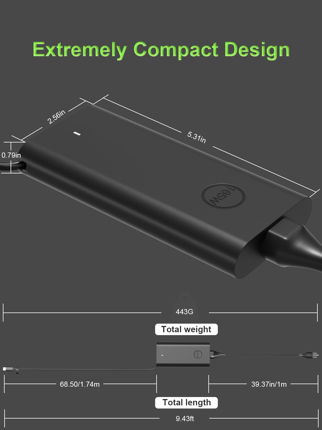 PowerPortnerLink 165W USB-C output closeup showing robust connector and reliable power delivery