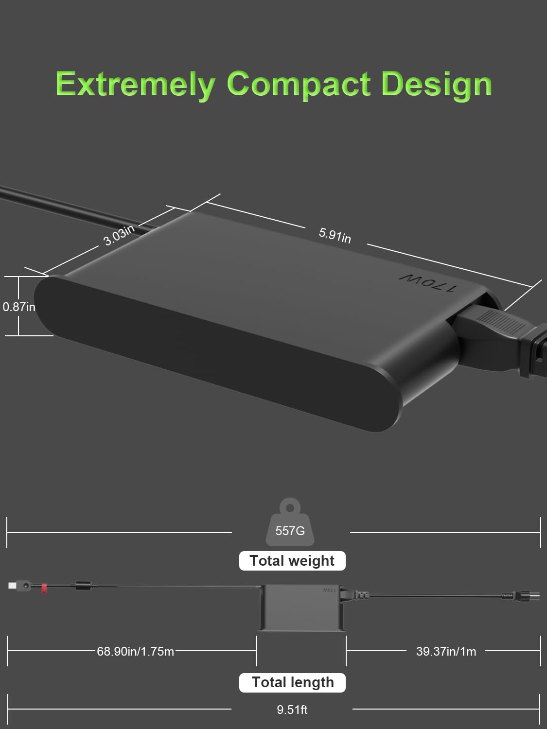 PowerPortnerLink plugged into Lenovo laptop on desk for efficient workstation charging