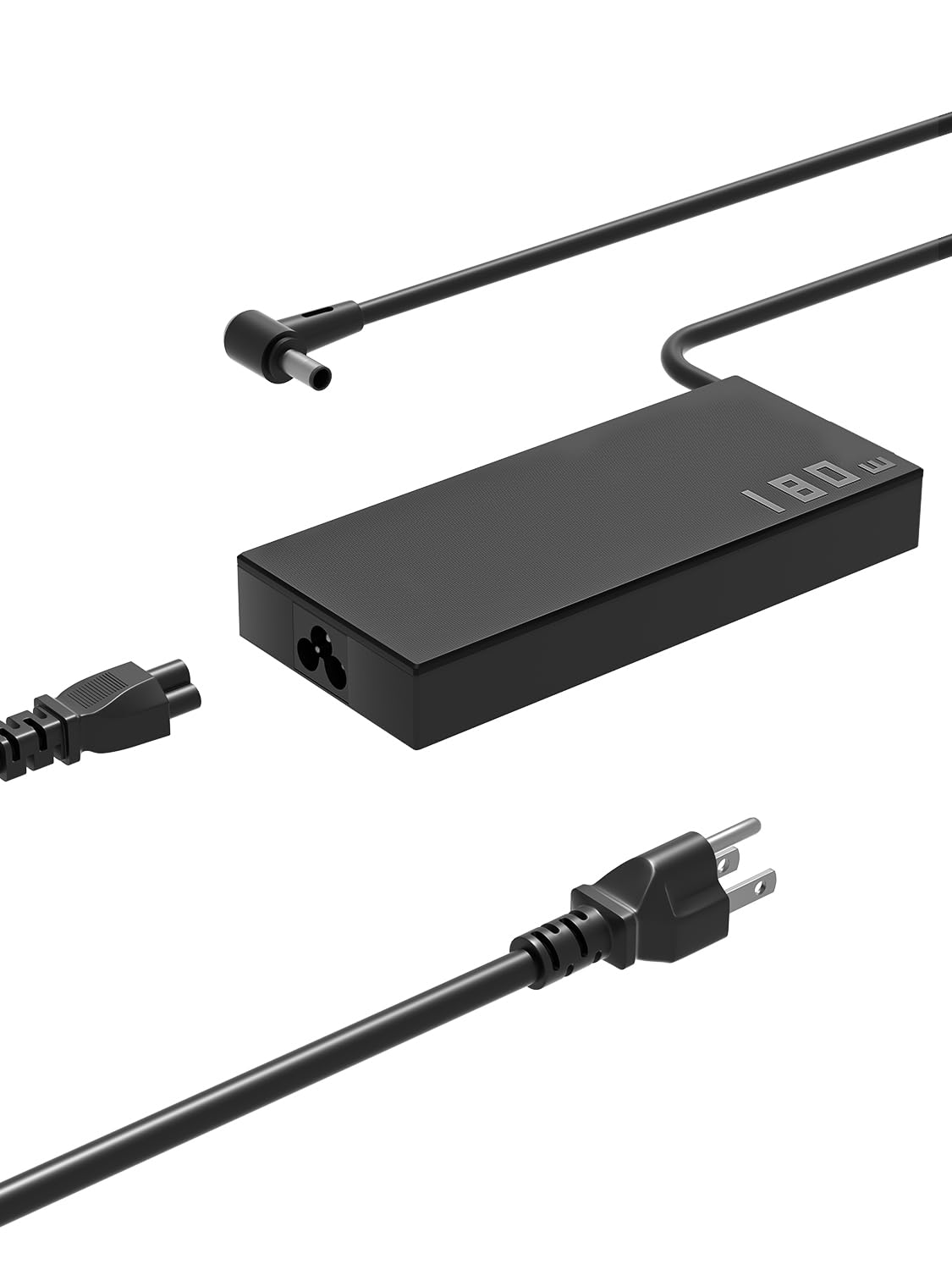 PowerPortnerLink 180W charger front view, compact travel-ready design.