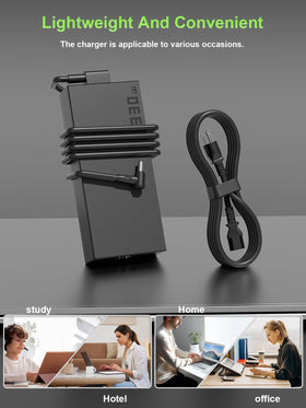 PowerPortnerLink 330W Charger long detachable cord enables flexible desk setups