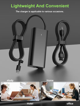PowerPortnerLink 65W USB-C charger portable in carry-on bag.