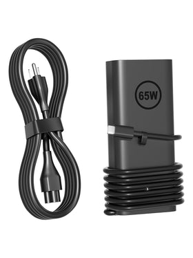 PowerPortnerLink 65W USB-C charger close-up, compact travel-ready design for Dell XPS.