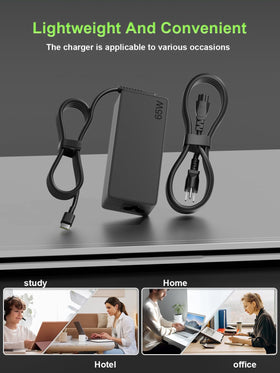 PowerPortnerLink 65W USB-C charger emphasizing smart safety and heat protection