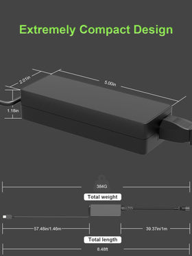 PowerPortnerLink 90W charger with 8.2ft cable for flexible desk setup.