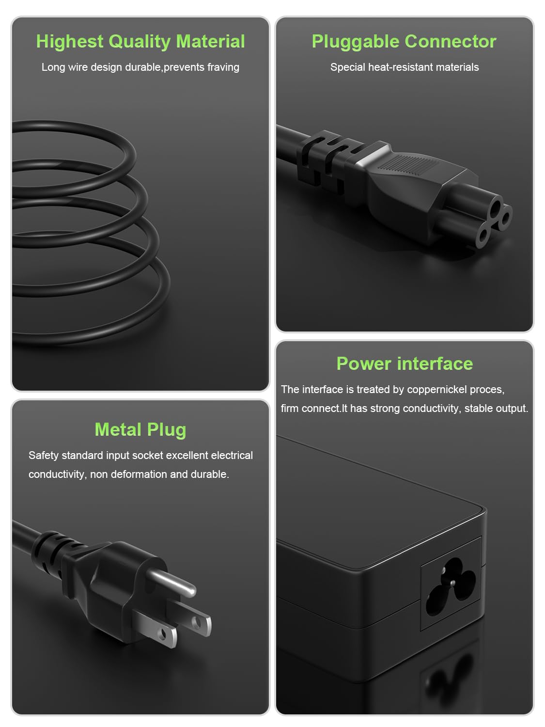 PowerPortnerLink 90W charger bundle includes AC adapter and detachable cord with warranty.