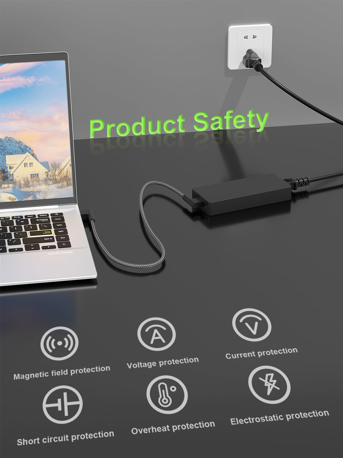 PowerPortnerLink adapter with detachable cord for travel convenience and cable replacement
