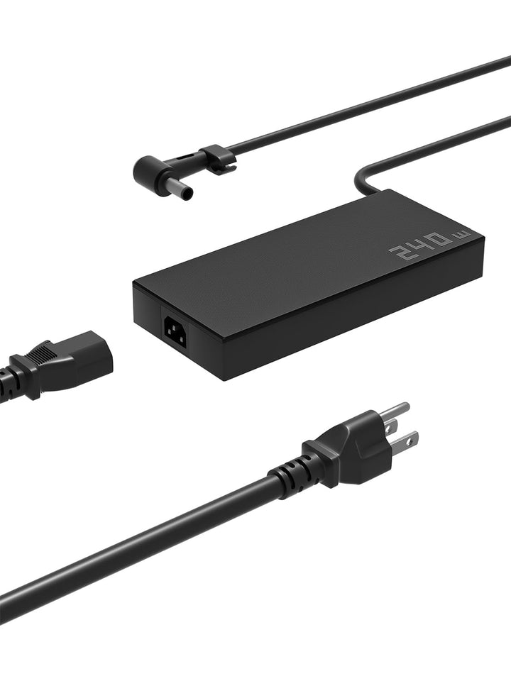 PowerPortnerLink front view showing compact adapter and brand, offers portable high-watt charging