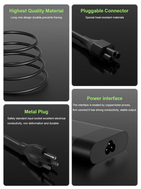 PowerPortnerLink Slim 65W charger with detachable cord enables flexible setup.
