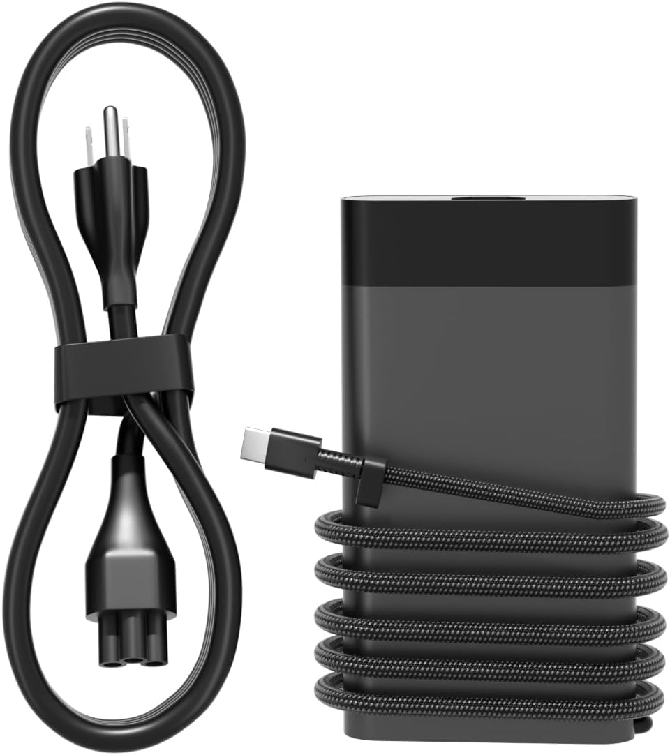 PowerPortnerLink Slim 65W charger front view shows compact travel design.