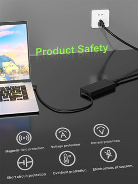 PowerPortnerLink Slim 65W charger universal input supports international travel.