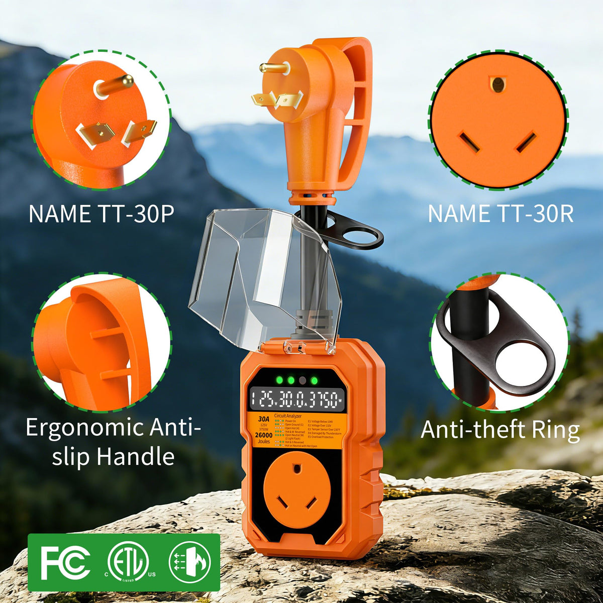 POWGRN wiring indicator lights highlighting fault detection for safer hookups