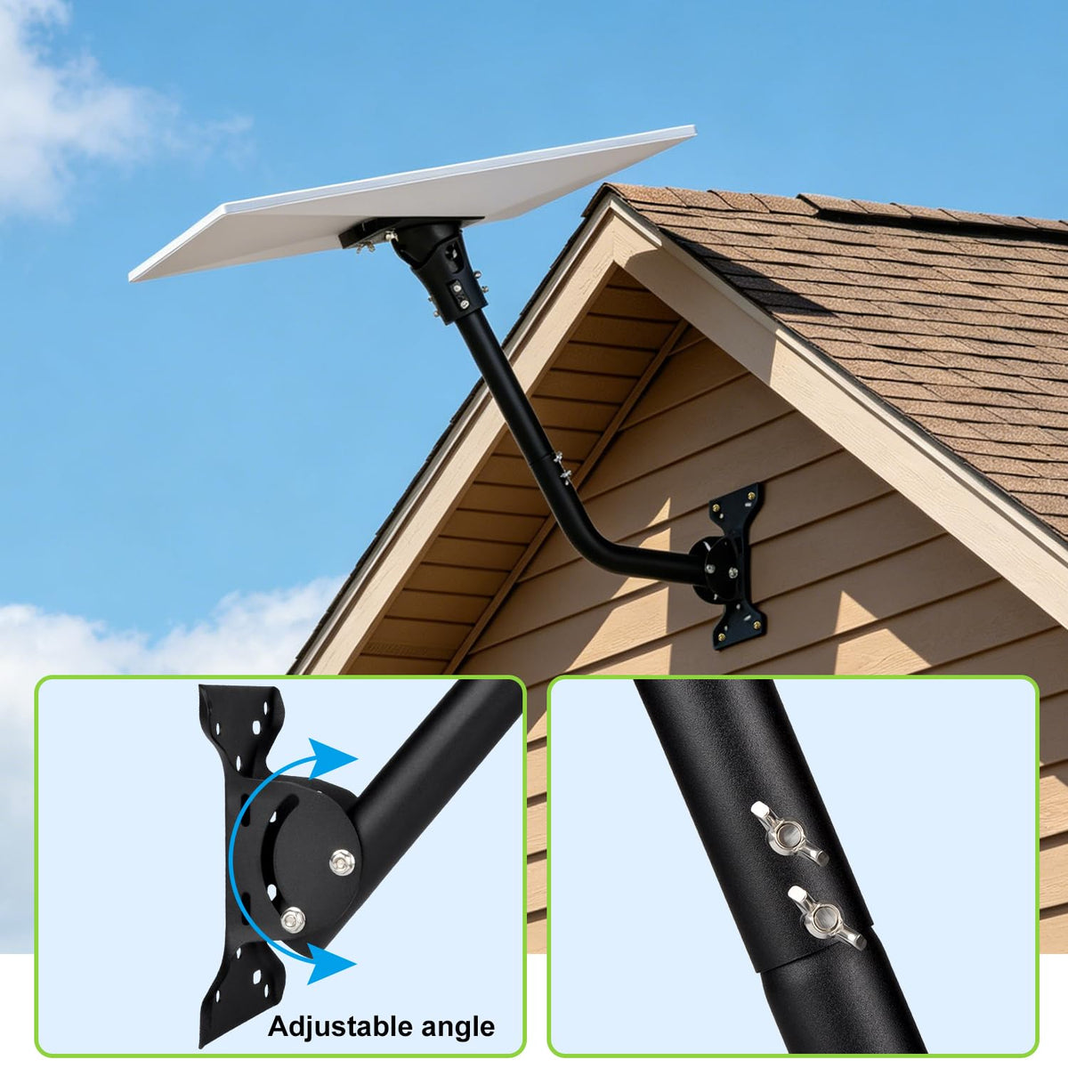 PowGrow 360° rotation demonstration showing full azimuth alignment capability
