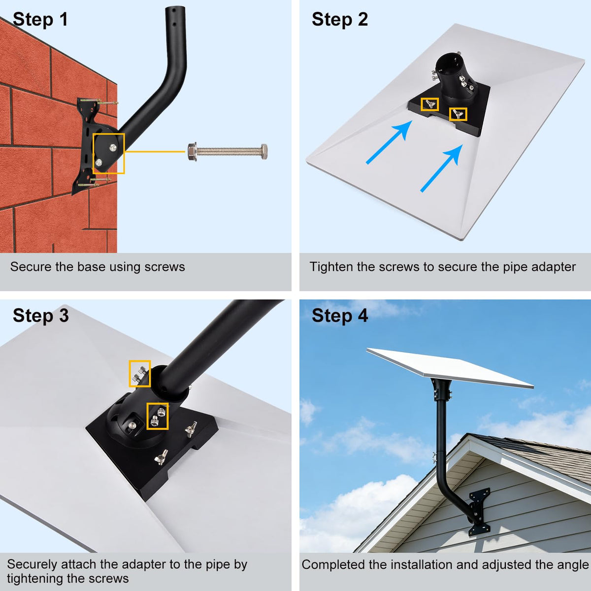 PowGrow base plate bolt pattern showing wide base and strong load distribution