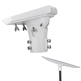 PowGrow front view showing adapter mounted to Starlink dish for stable alignment