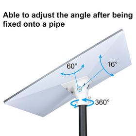 PowGrow pole clamp detail demonstrating secure fit on 1–2 inch poles