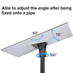 PowGrow side profile showing 60-degree tilt capability for improved sky coverage