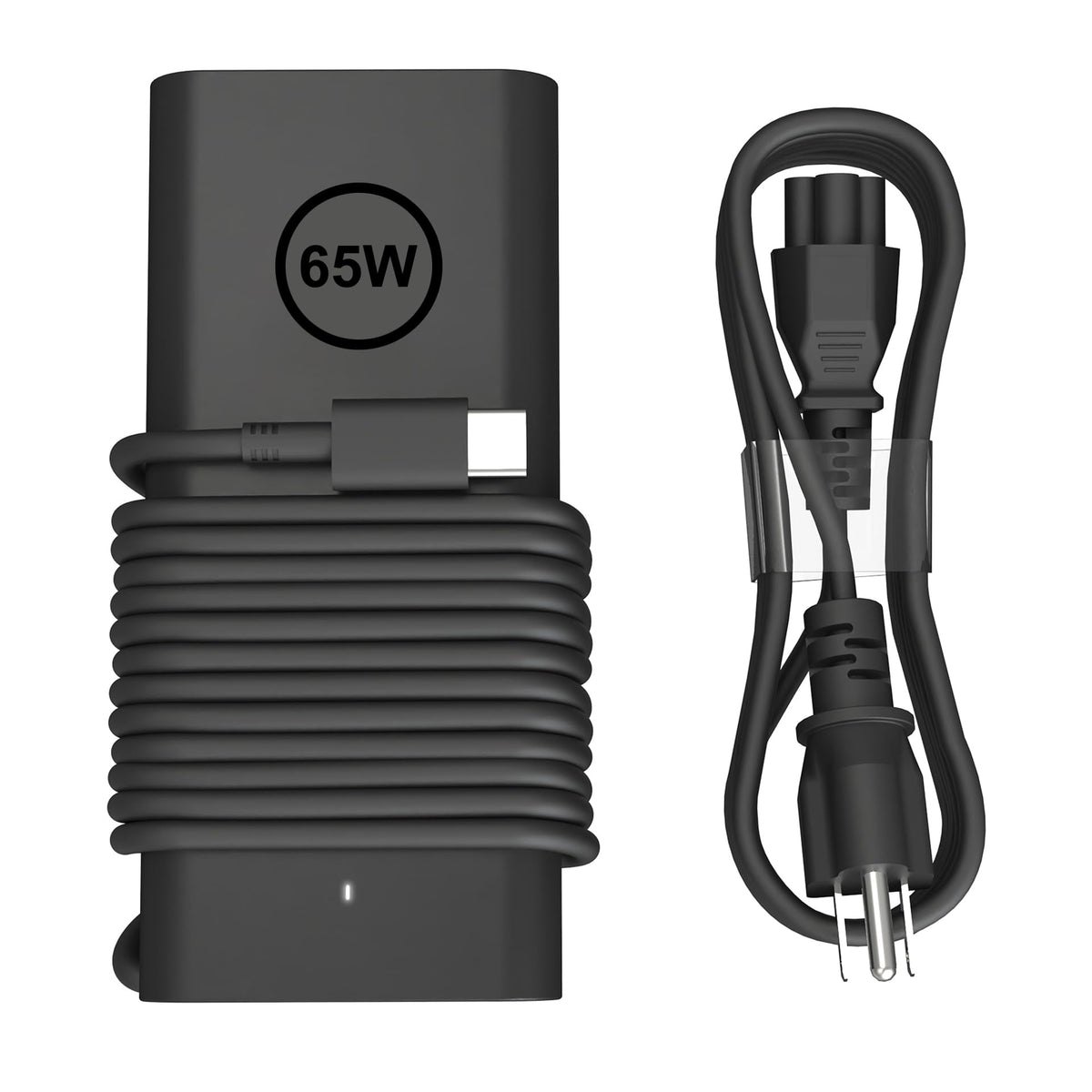 POWJDWZ 65W USB-C laptop charger front view for travel-friendly use