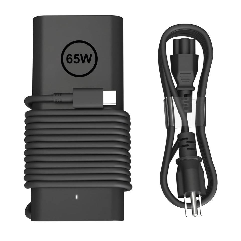 POWJDWZ 65W USB-C laptop charger front view for travel-friendly use