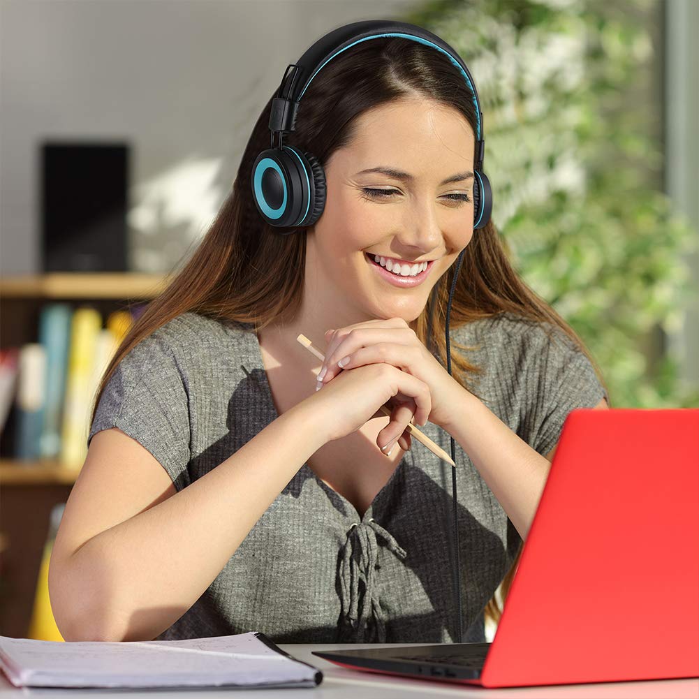 POWMEE M3 kids headphones soft cushion ear muffs for gentle fit.