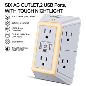 POWRUI night-light edge glow for bedrooms and hallways with gentle guidance at night