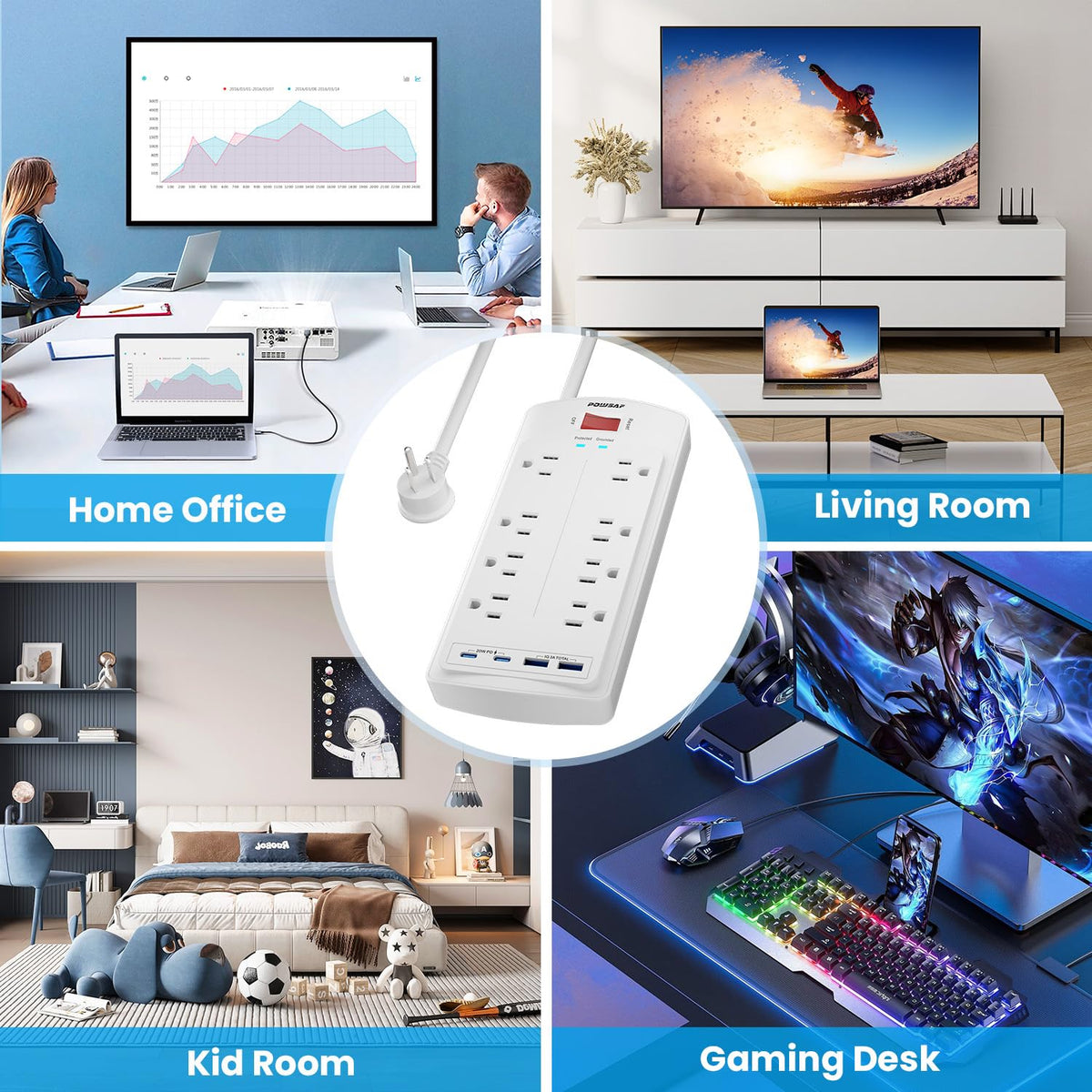 POWSAF white design blends into modern home office decor