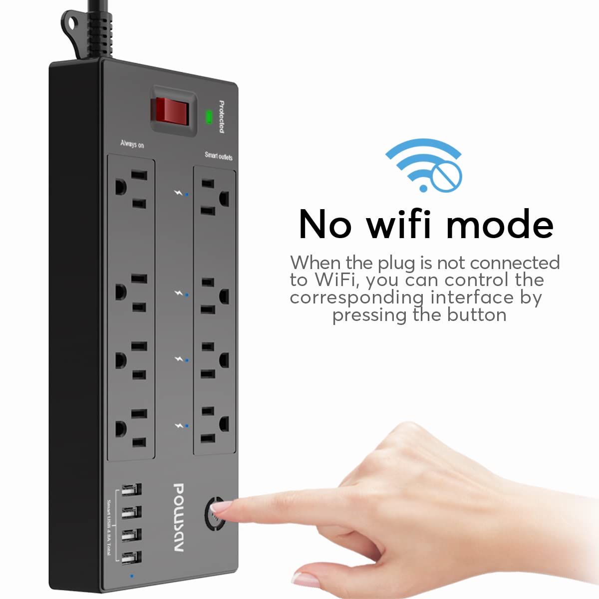 POWSAV powering TV and devices in living room for neat cable management