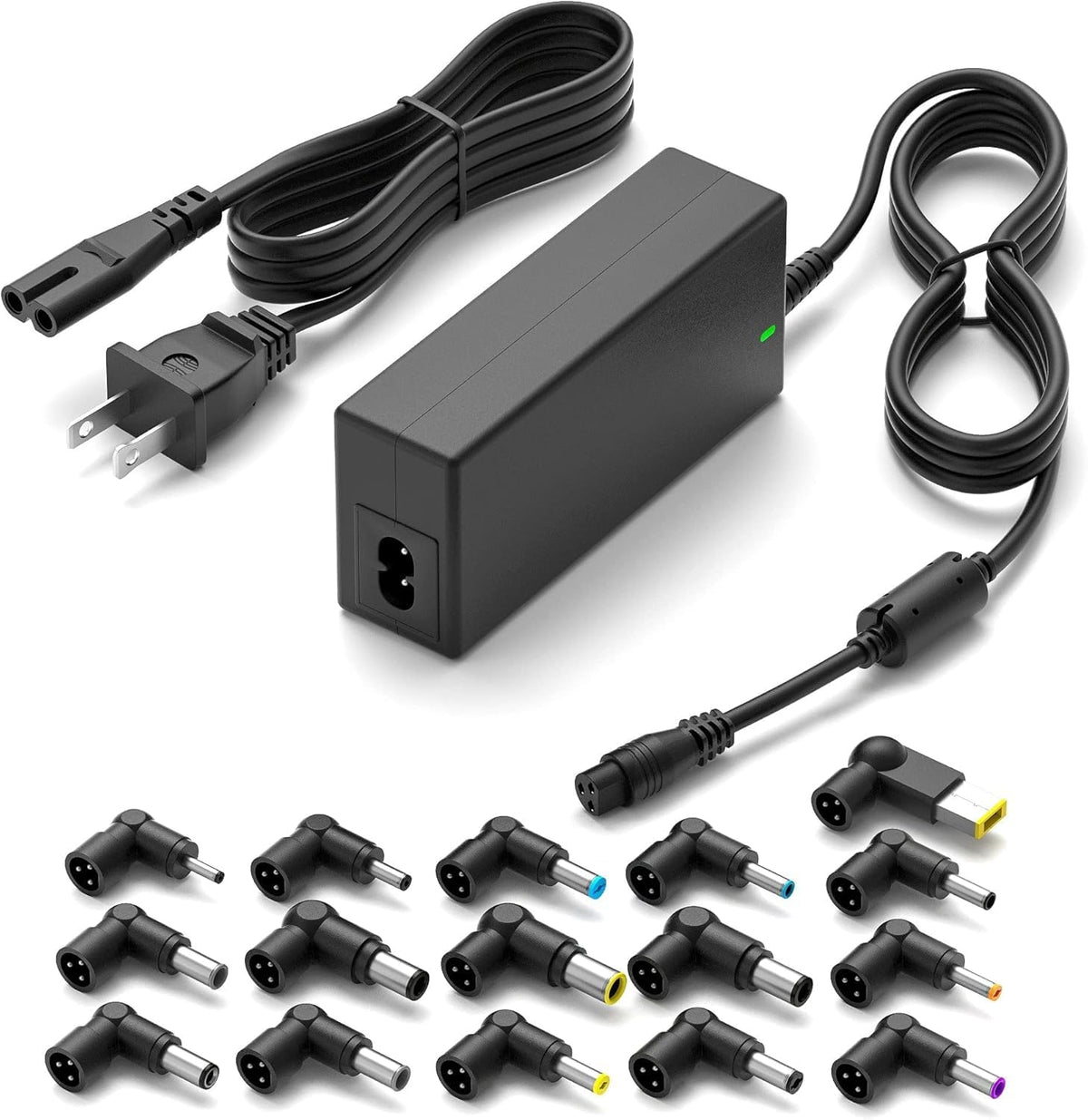 Powseed 65W universal charger front view, compact and travel-ready.
