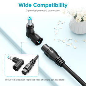 Powseed 65W charger with global input for travel.