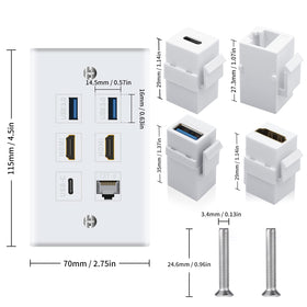 Poyiccot wall plate USB-C keystone supports USB 3.1 standard up to 5Gbps.