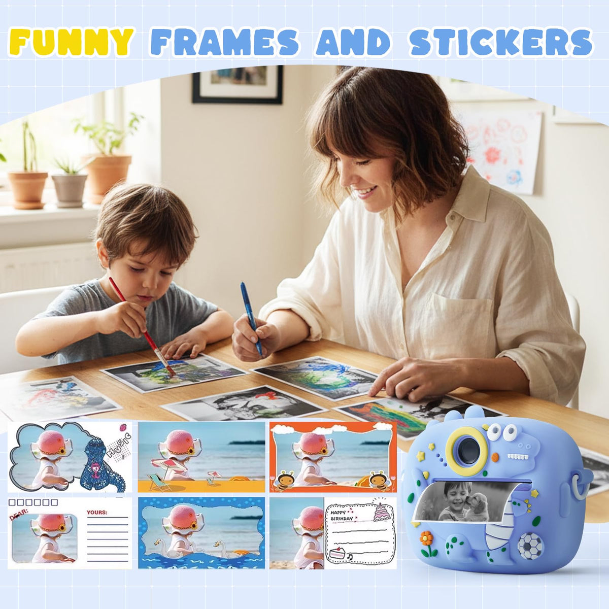 POZMTIORE camera large screen helps kids preview shots easily.