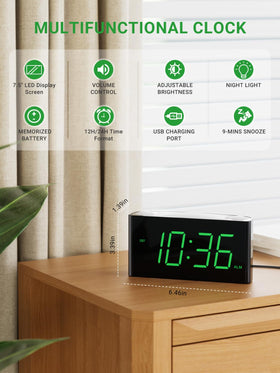 PPLEE alarm clock night light with 7 colors for ambient glow at night