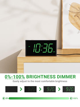 PPLEE alarm clock with USB Type-C charger for convenient bedside charging