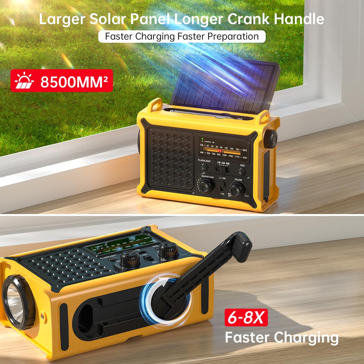 PPLEE close-up of tuning dial and speaker for clear emergency sound