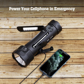 PPLEE emergency radio reading lamp provides ambient light for reading and gear setup.