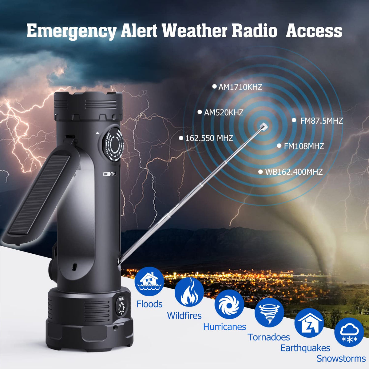 PPLEE emergency radio solar charging showcases renewable power during camping trips.