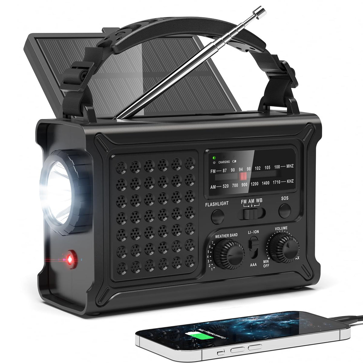 PPLEE front view showing NOAA radio and controls for reliable alerts