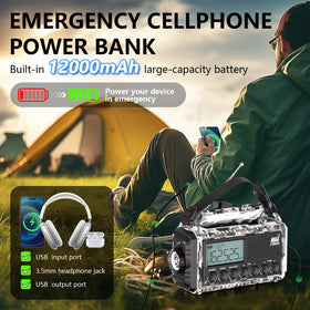 PPLEE hand crank and side ports for manual and wired charging reliability