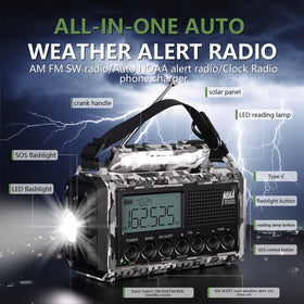 PPLEE in a camping setup demonstrating NOAA alerts and emergency lighting